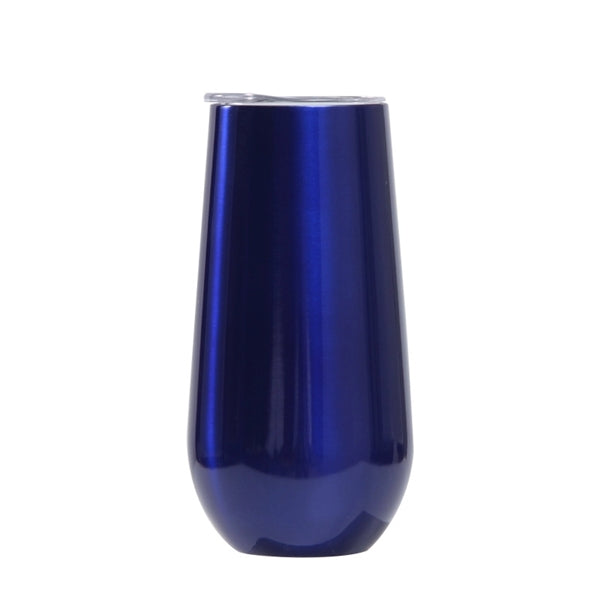 6oz Tumbler with clear sip lid Thermo Flute Stainless Steel
