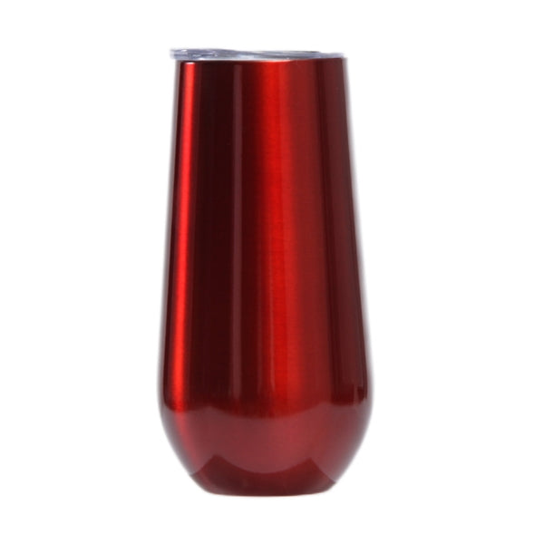 6oz Tumbler with clear sip lid Thermo Flute Stainless Steel
