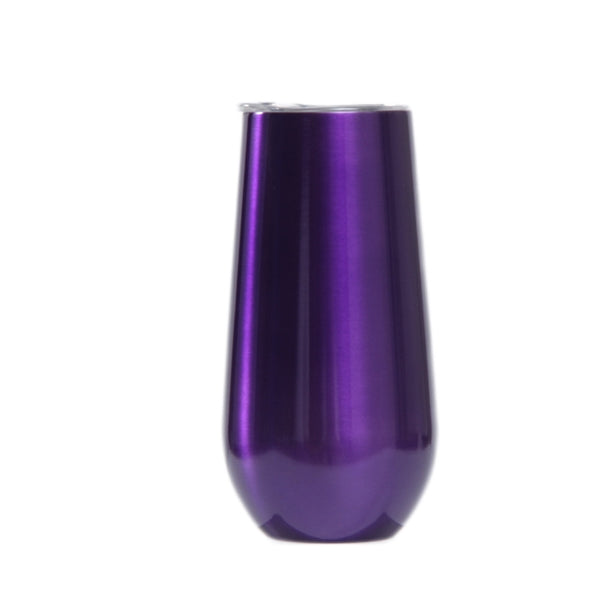 6oz Tumbler with clear sip lid Thermo Flute Stainless Steel