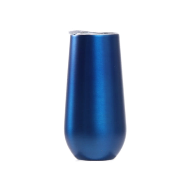 6oz Tumbler with clear sip lid Thermo Flute Stainless Steel