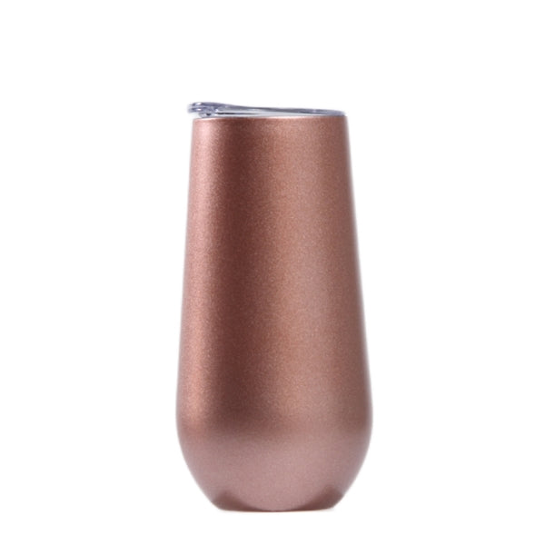 6oz Tumbler with clear sip lid Thermo Flute Stainless Steel