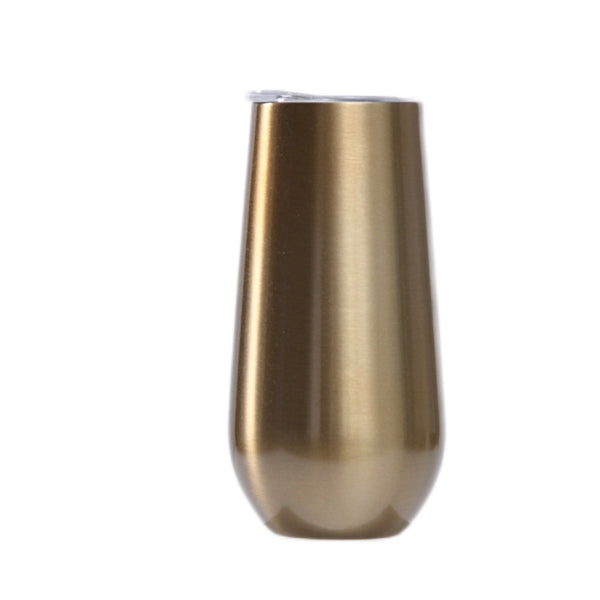 6oz Tumbler with clear sip lid Thermo Flute Stainless Steel