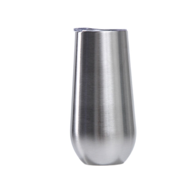 6oz Tumbler with clear sip lid Thermo Flute Stainless Steel