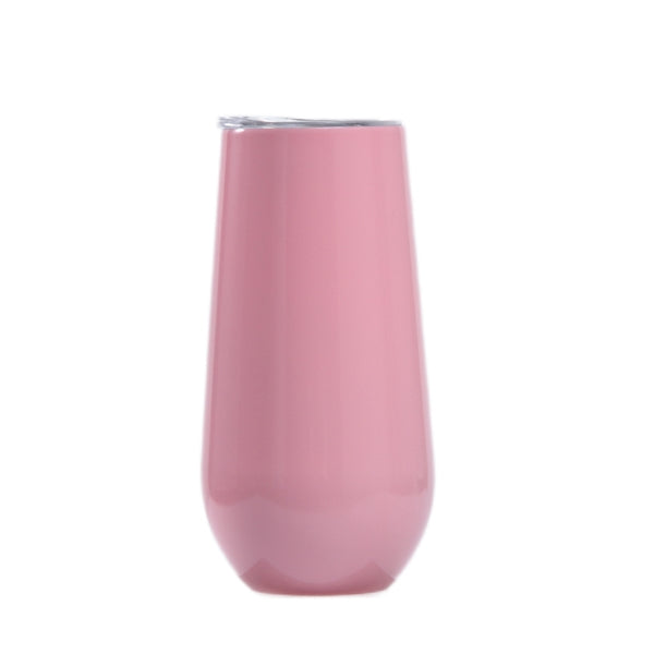 6oz Tumbler with clear sip lid Thermo Flute Stainless Steel