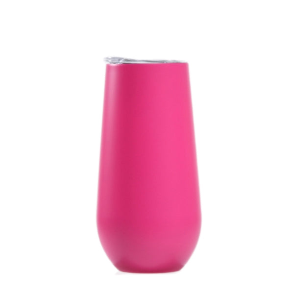 6oz Tumbler with clear sip lid Thermo Flute Stainless Steel