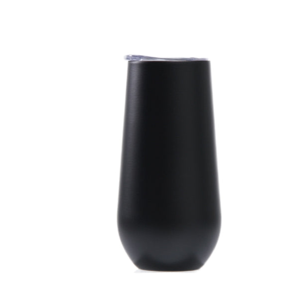 6oz Tumbler with clear sip lid Thermo Flute Stainless Steel