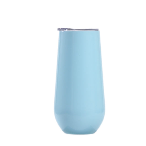 6oz Tumbler with clear sip lid Thermo Flute Stainless Steel
