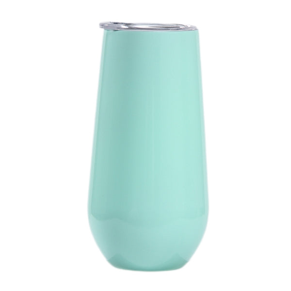 6oz Tumbler with clear sip lid Thermo Flute Stainless Steel