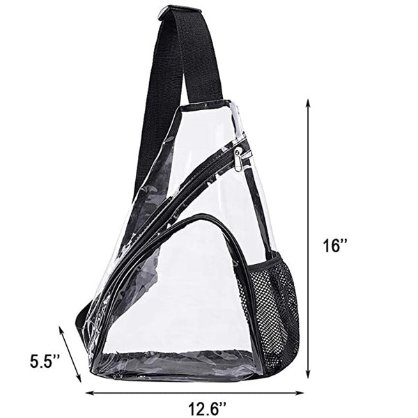 Clear PVC Sling Bag Shoulder Crossbody Backpack
