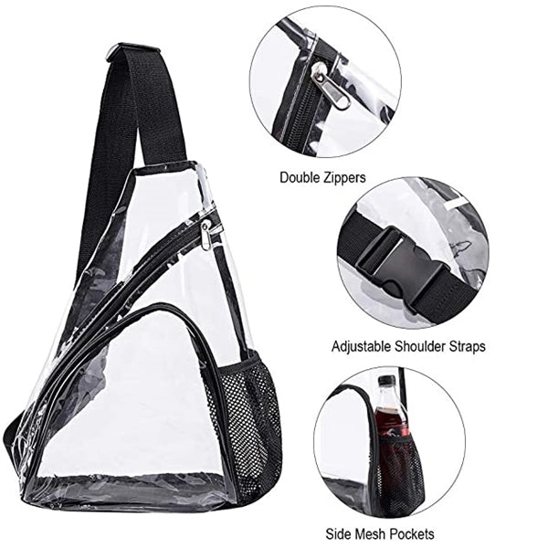 Clear PVC Sling Bag Shoulder Crossbody Backpack