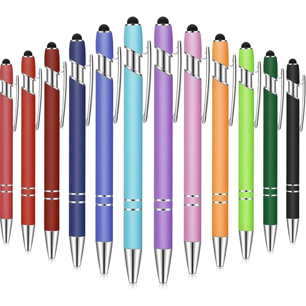 1.0 mm Black Ink Metal Ballpoint Pen with Stylus Tip