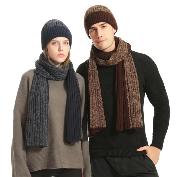 Winter Beanie Hat Scarf Gloves Set