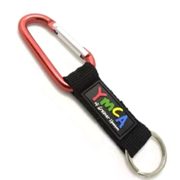 3/4" Polyester PVC Carabiner Keychain Split Key Ring Lanyard