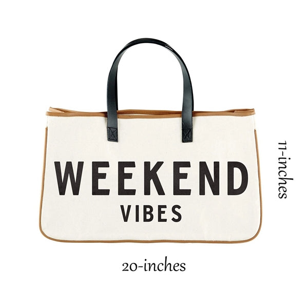 Canvas Tote Bag with Leather Handle