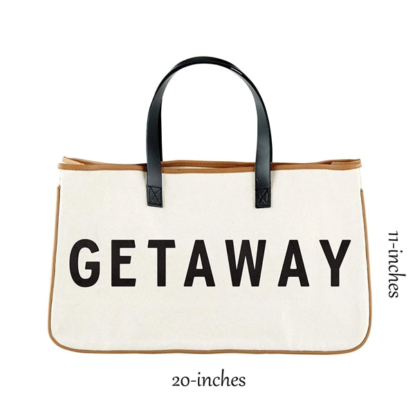 Canvas Tote Bag with Leather Handle