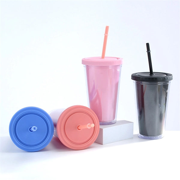 16 oz Translucent Plastic Candy Colors Stadium Coffee Cup