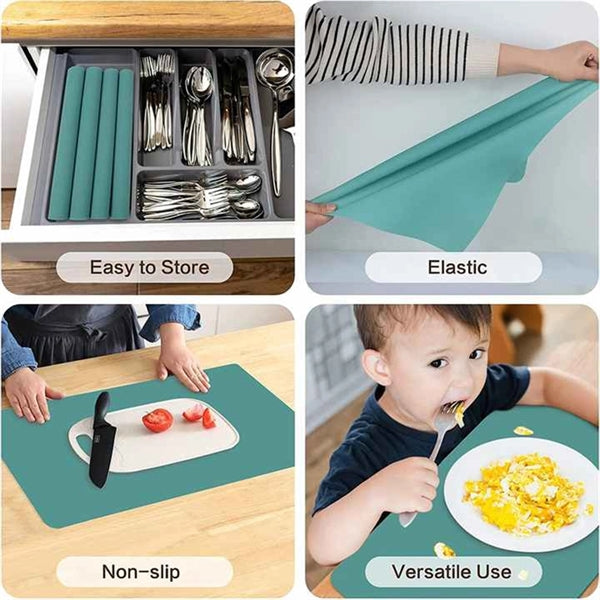 Non-Slip Water Resistant Silicone Placemat for Dining Table