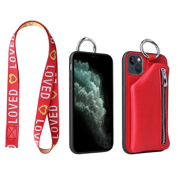 Leather Wallet Case For Phone 12 11 13Pro Max With Lanyard