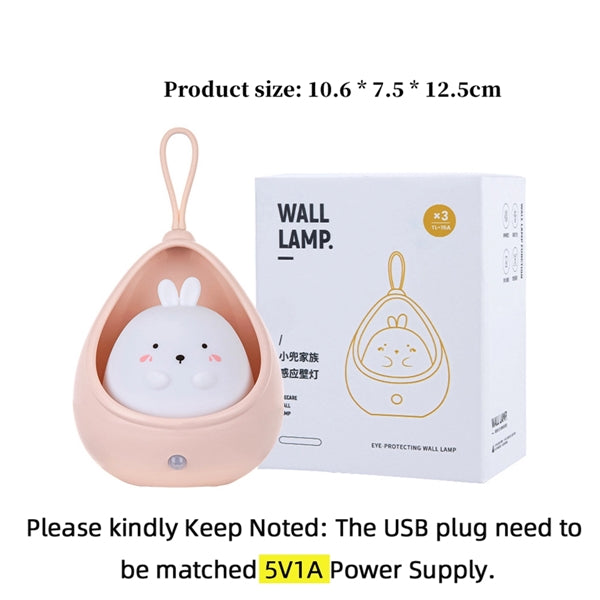 Cute Cartoon Silicone Led Night Motion Sensor Light
