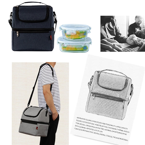 Dual Compartment Insulated Lunch Bag