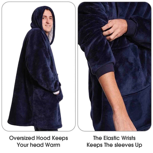 Oversized Wearable Blanket Sherpa Fleece Hoodie