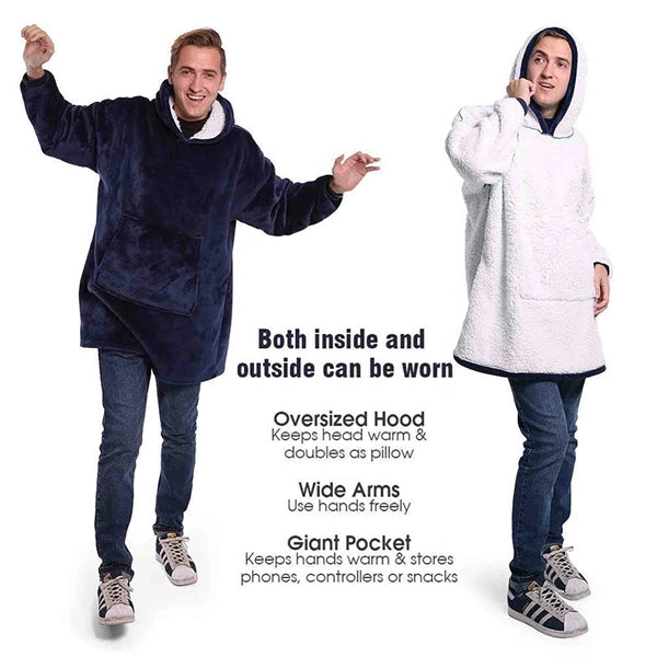 Oversized Wearable Blanket Sherpa Fleece Hoodie