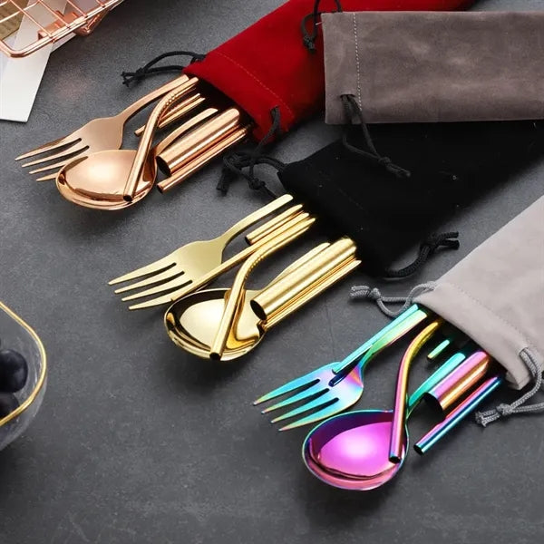 Titanium-plated Environmentally Friendly Portable Tableware