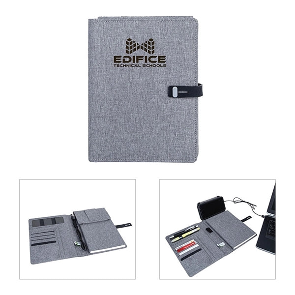 Binghamton RPET Padfolio w/ Wireless Phone Charger