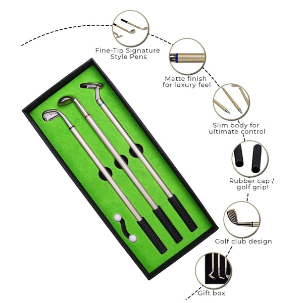 3pcs Golf Club Pen Set with Box