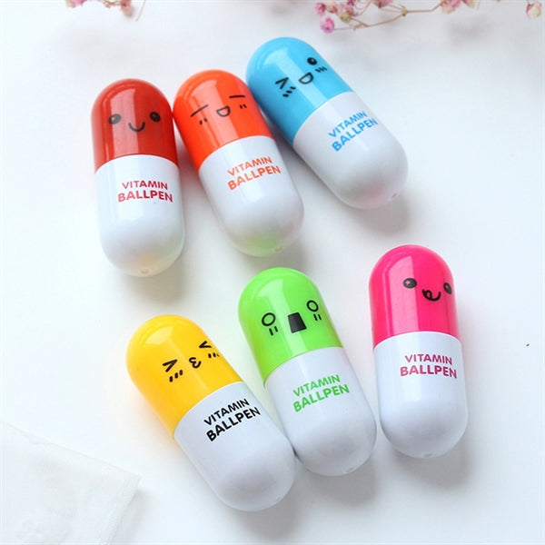 Vitamin Pill Retractable Ballpoint Pen