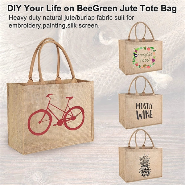 Laminated Jute Burlap Tote Bags
