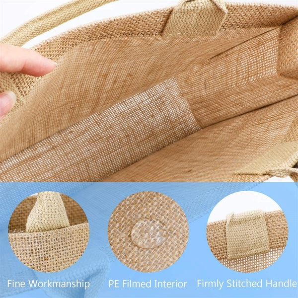 Laminated Jute Burlap Tote Bags