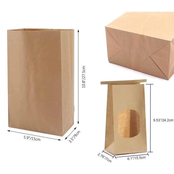 Tin Tie Locked Kraft Paper Food Bags