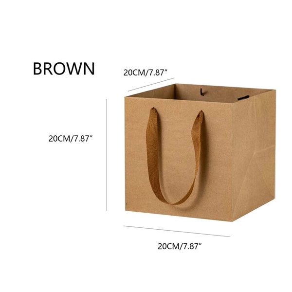 8 Inch Square Bottom Paper Bag With Handle