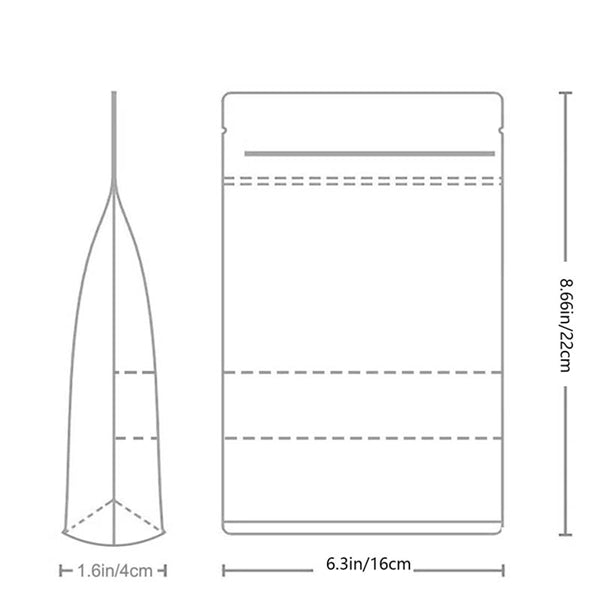 6.3" X 8.6" Kraft Ziplock Stand Up Bags with Window