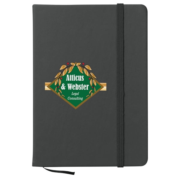 Notebook w/ Bookmark And Strap Closure