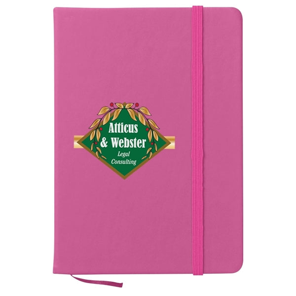 Notebook w/ Bookmark And Strap Closure