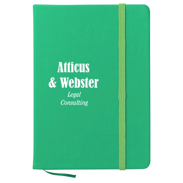 Notebook w/ Bookmark And Strap Closure