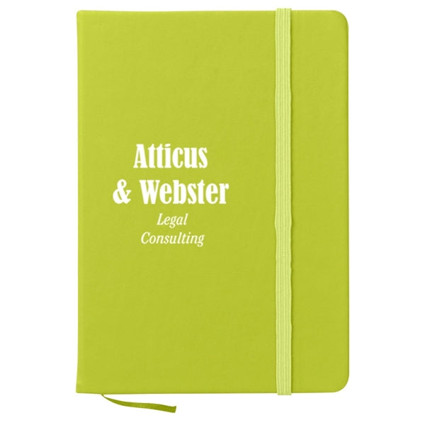 Notebook w/ Bookmark And Strap Closure