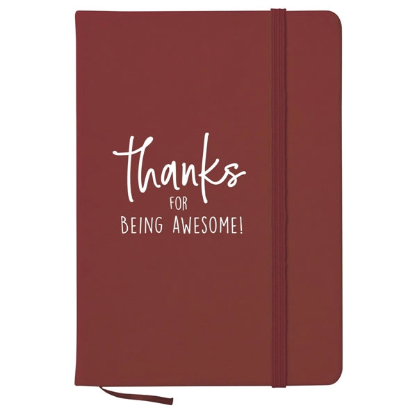 Notebook w/ Bookmark And Strap Closure