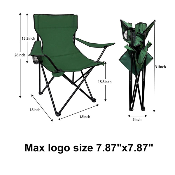 Outdoor Folding Chair with Beverage Holder