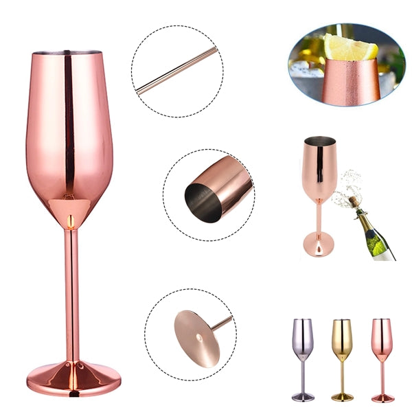 7.5 OZ Stainless Steel Wine Goblet Champagne Glass