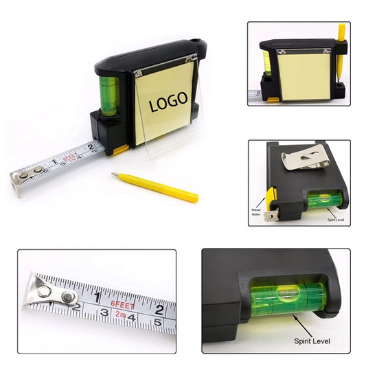 Multi-functional Tape Measure with Sticky Note and Pen