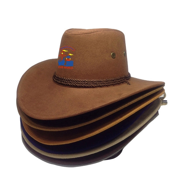 Faux Felt Cowboy Hat with Cords
