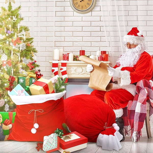 Christmas Red Velvet Santa Claus Bag