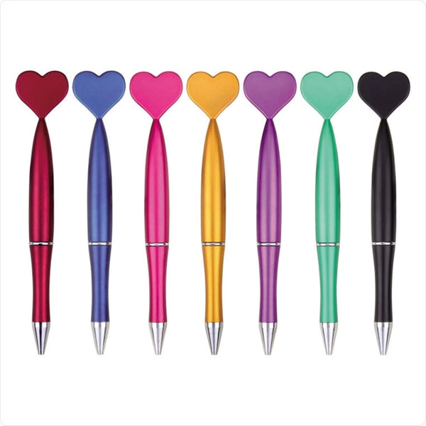Twist action heart shape ballpoint pen