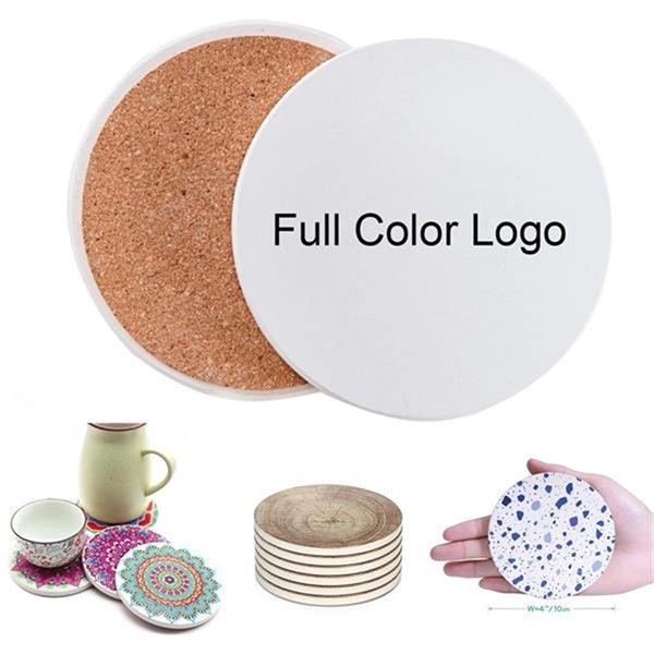Round Ceramic Drink Coaster for Tabletop Protection