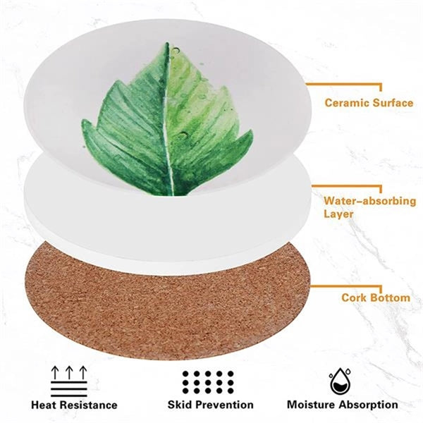 Round Ceramic Drink Coaster for Tabletop Protection