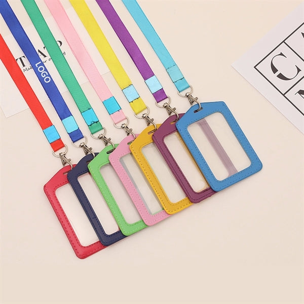 Double Transparent Pickup Lanyard Card Holder