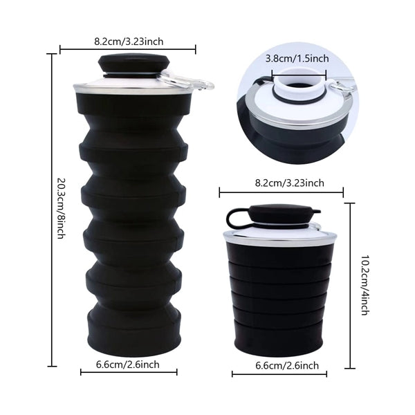 17oz Silicone Foldable Water Bottles